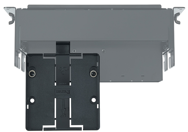 ZipClip 100 and ZipClip 200 Mounting Kits secure an external power supply or up to quarter-rack width products directly to the enclosure