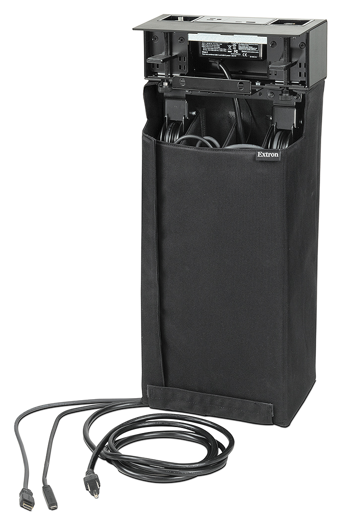 Compatible with Cable Cubby F55 Edge enclosure with Retractor modules and AV cables