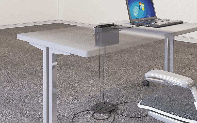 Under-table cable bag for improved cable management and aesthetics