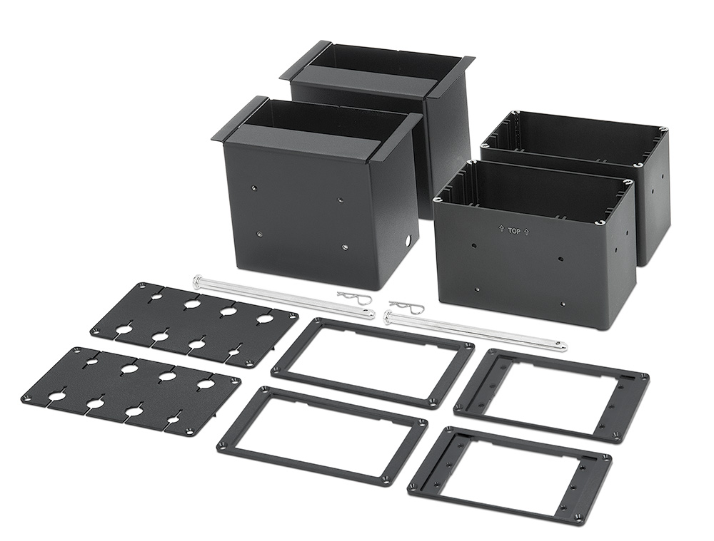 Included brackets accommodate three Retractors, eight AV cables, or three AAP- Architectural Adapter Plates, per side