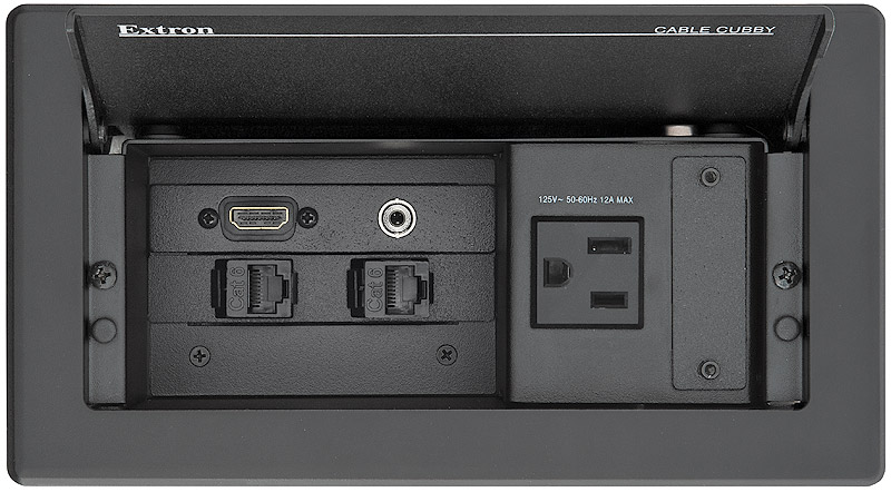 Cable Cubby 202 shown with optional AAP AV Connectivity Modules