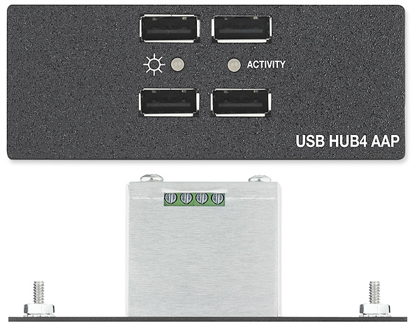 USB HUB4 AAP - Front & Top Views