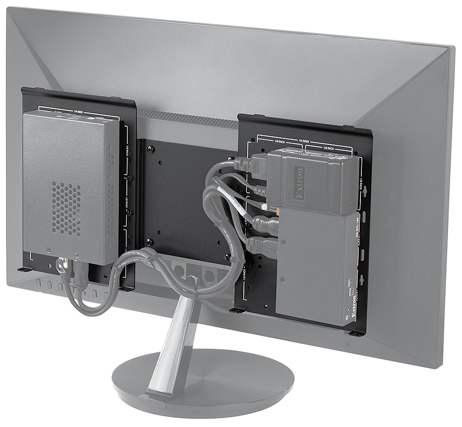 Product base plate features openings for convenient cable management