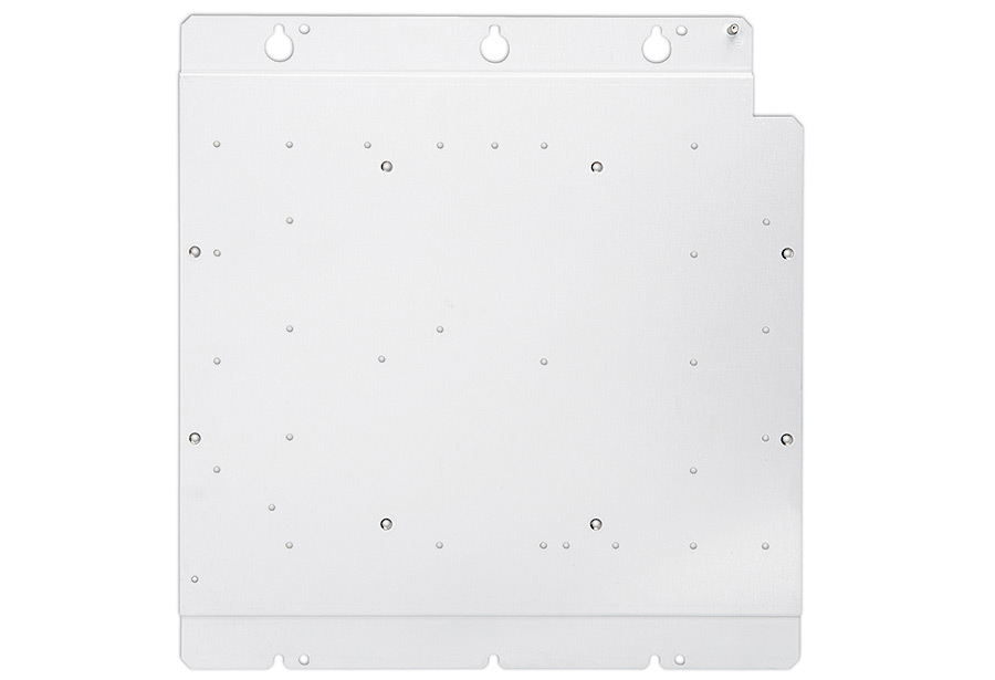 Base plate offers a wide variety of mounting and cable management options