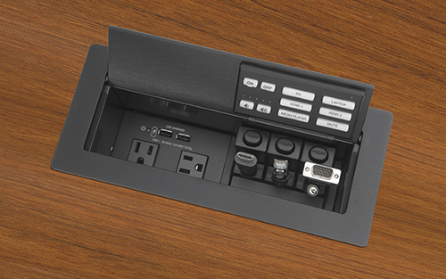 New Network Button Panel Provides Room Control with Cable Cubby Convenience