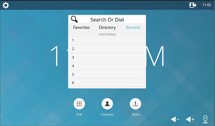 Lift Template Search or Dial Contacts Menu