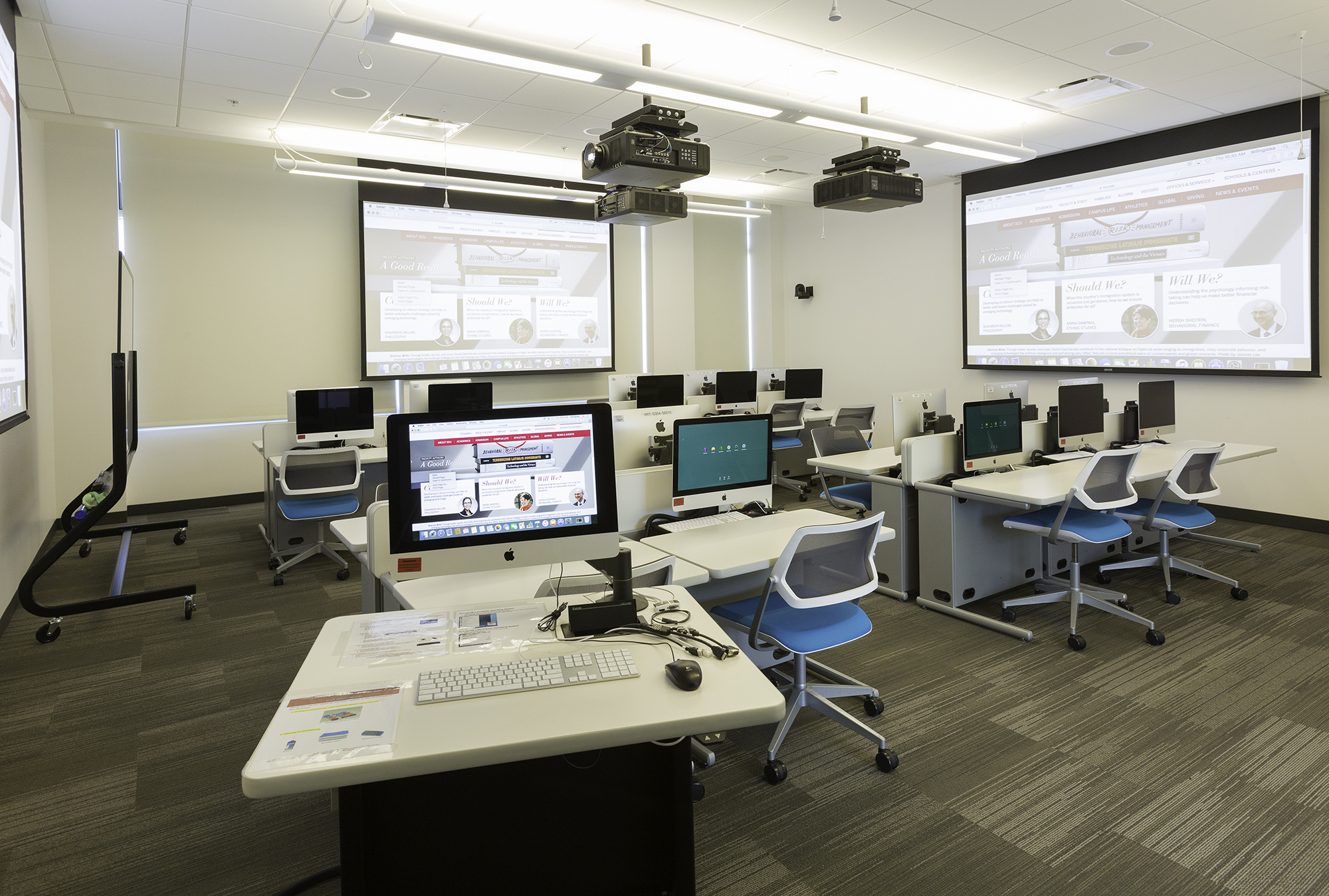 Classroom with videoconferencing equipment