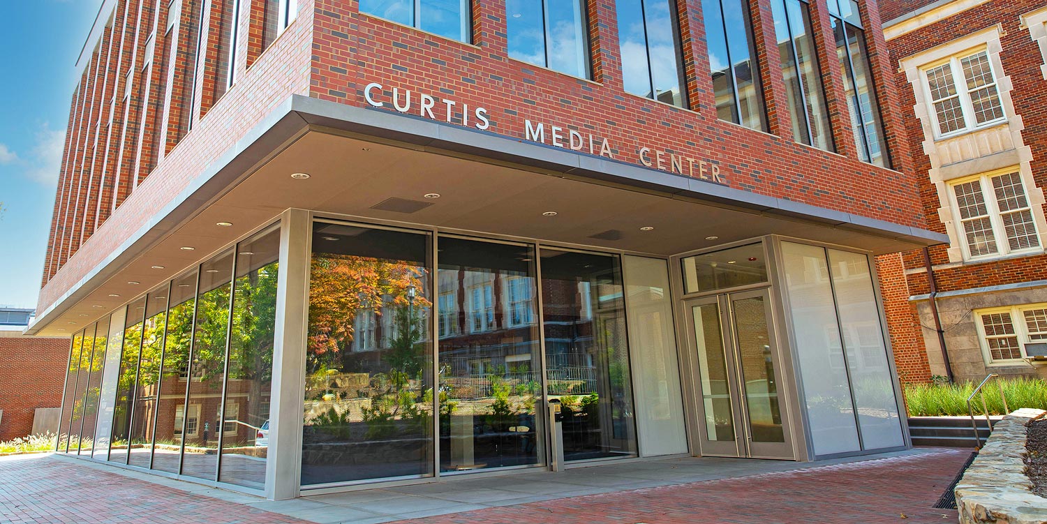 Part of the UNC Hussman School of Journalism and Media, the Curtis Media Center is a flexible learning space. The nearly 13,000-square-foot, three-story building features a high-tech broadcast studio, a podcast studio, a makerspace and four state-of-the-art classrooms. All photos courtesy of University of North Carolina.