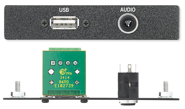 One USB to 4-pin Captive Screw Terminal Connector, One 3.5 mm Stereo Mini Jack to Solder Tabs