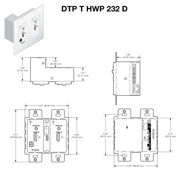 DTP T HWP 232 D Panel Drawing
