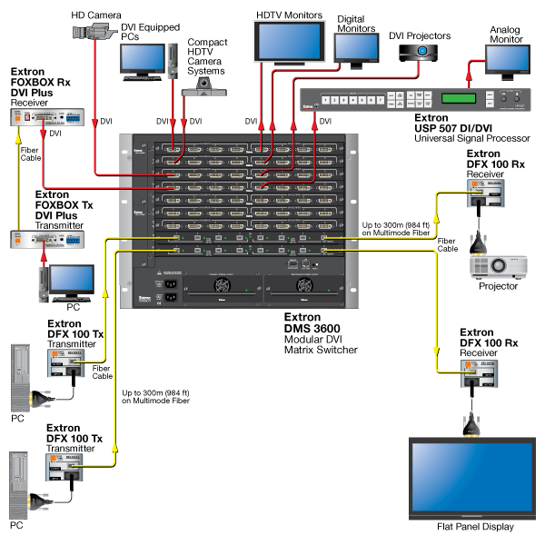 (Diagram: DMS 3600 & DFX 100 for Local and Remote Devices)