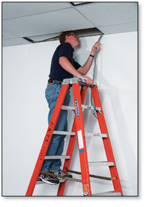 Why it is important to use plenum rated cabling in the area above the ceiling tile?