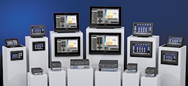 group photo of Extron touchpanels and control processors
