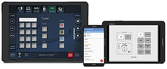 User interface of control app for TouchLink, eBUS, Network Button Panels, and MediaLink