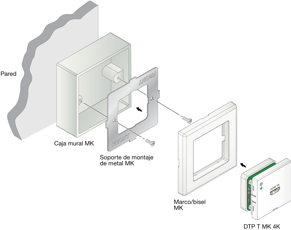 Montaje en caja mural Diagram