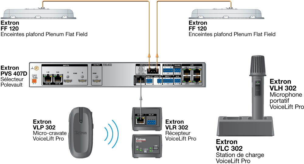Système de microphones VoiceLift Pro Diagram