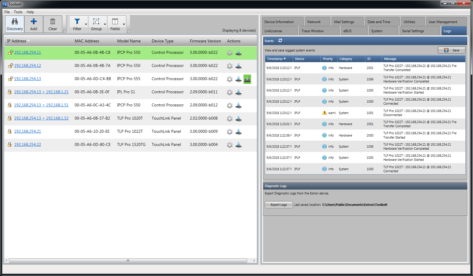 Toolbelt Software Extron