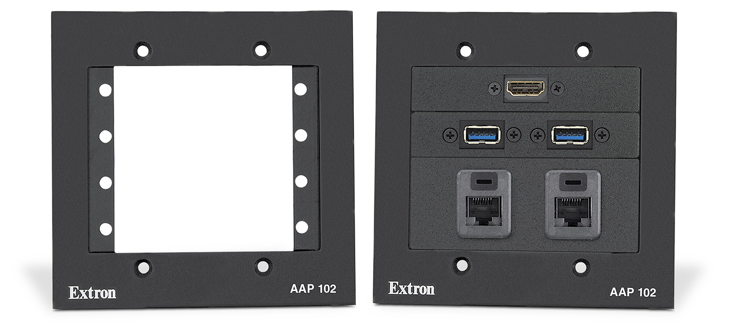 AAP 102 shown with optional Extron AV connectivity modules