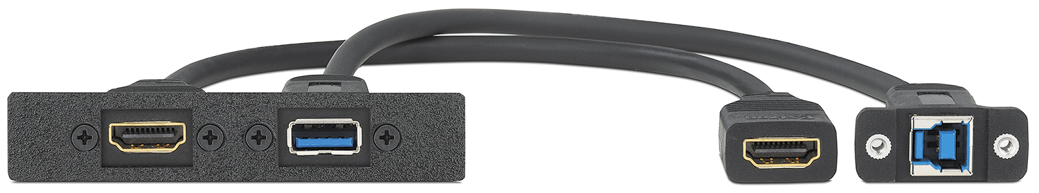 Un HDMI hembra a hembra con latiguillo, un mini jack estéreo de 3,5 mm a  tornillo cautivo - Architectural Connectivity
