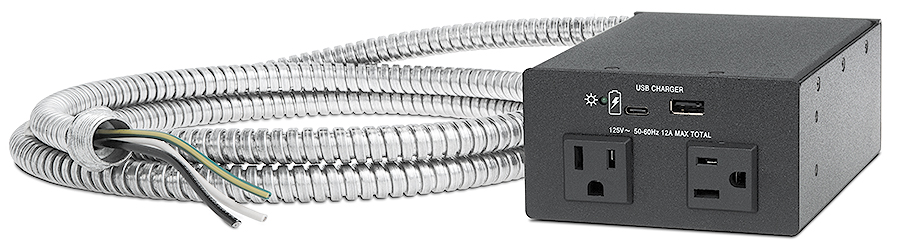 AC+USB 311 US, Conduit comes with an attached 3/8 inch flexible conduit