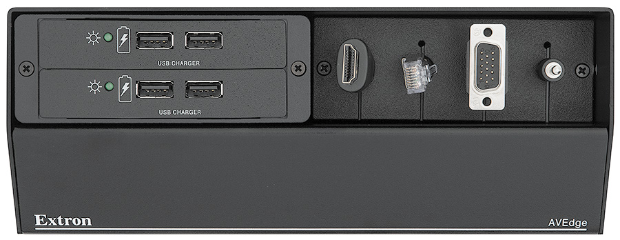 USB PowerPlate 200 Series AAP modules provide USB and/or AC power for mobile devices and laptops; sold separately