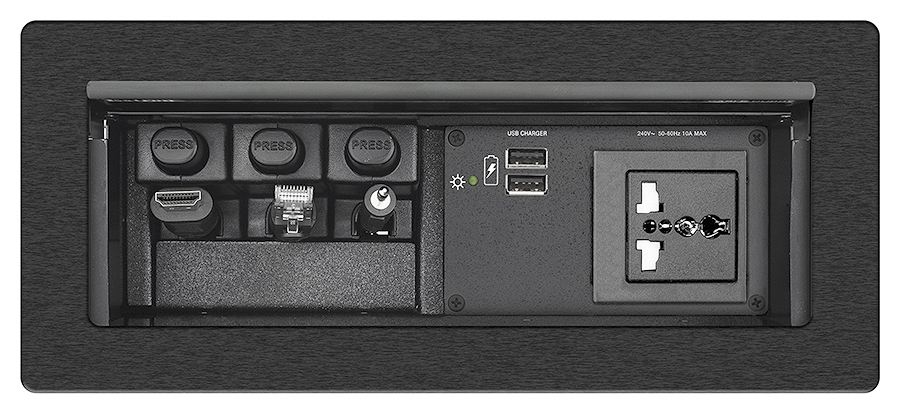 AC Power and AC+USB power modules are available for US, Europe, and other major world markets; sold separately