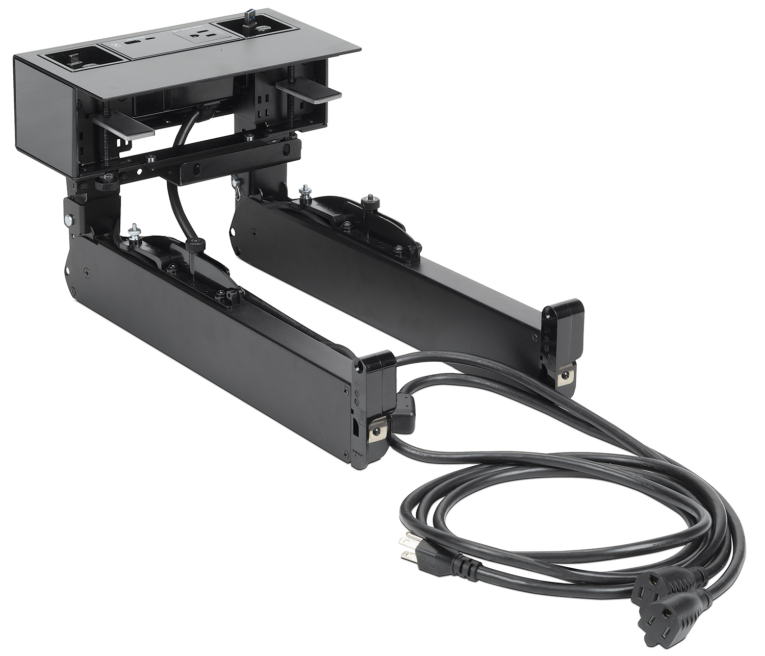 Cable Cubby F55 Edge – ISO view of enclosure with Retractor modules installed horizontally; sold separately
