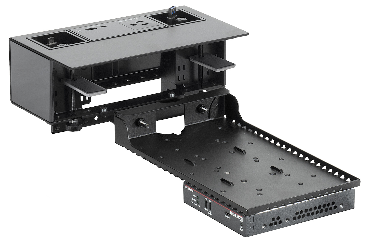 PMK 155 shown with optional Cable Cubby F55 Edge enclosure, modules, and device