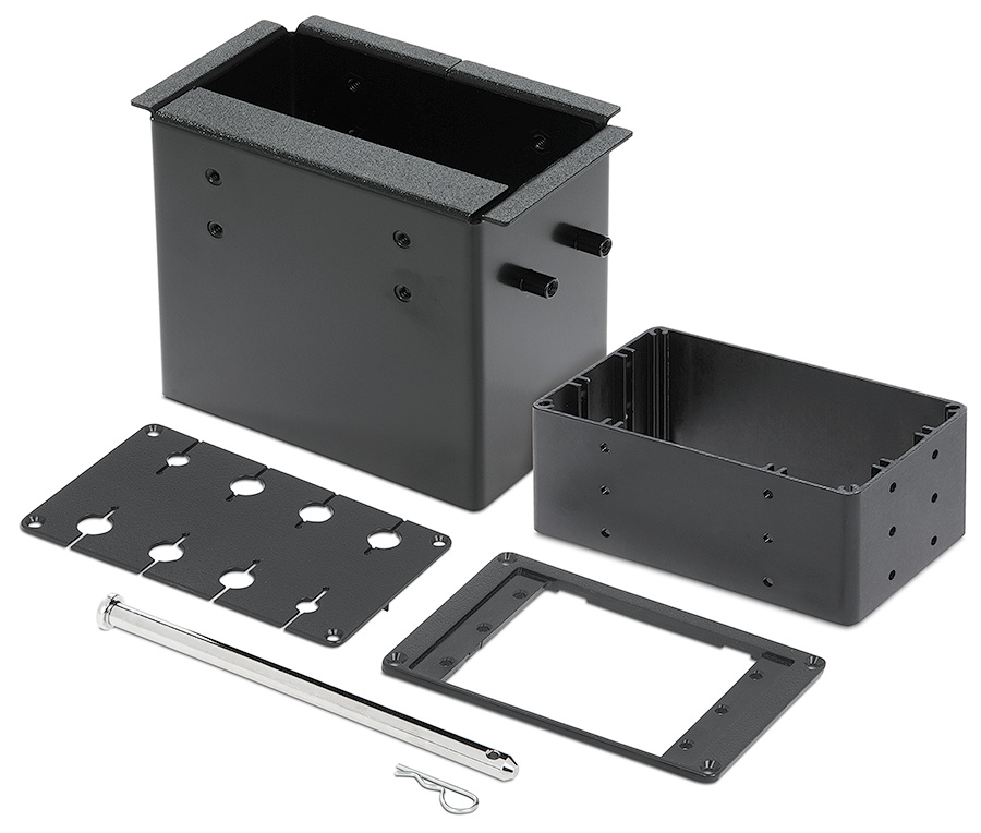 Included brackets accommodate three Retractor modules, eight AV cables, or three AAP AV connectivity modules