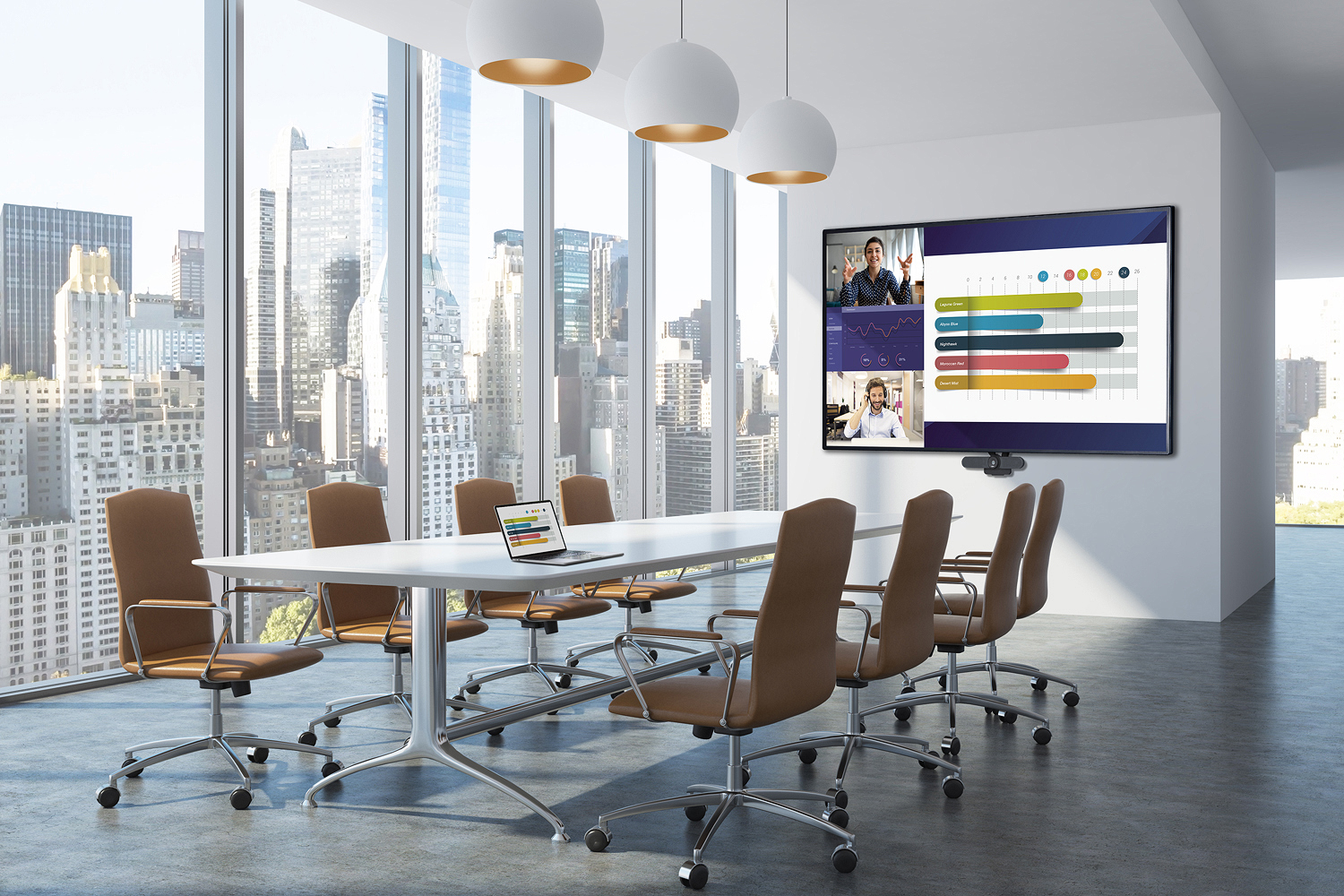 Boardroom with video conferencing