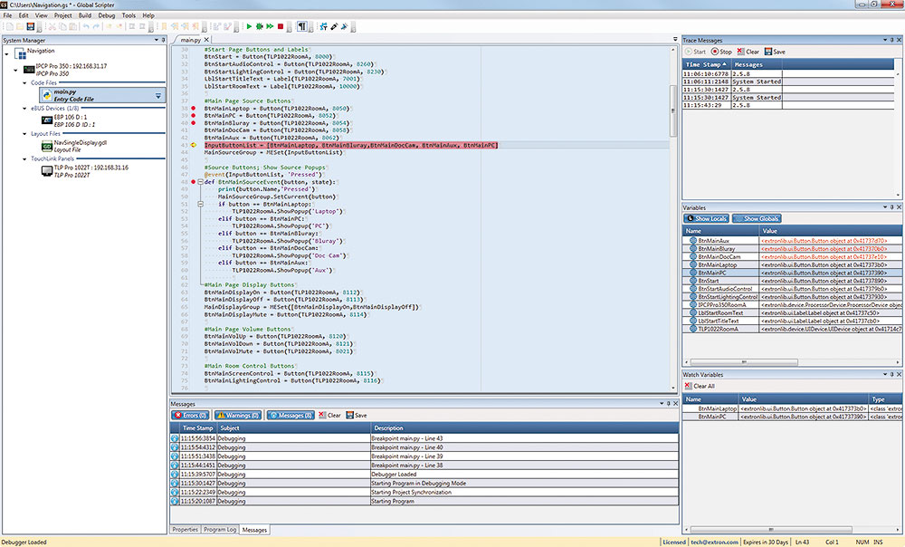 Global Scripter Software Extron