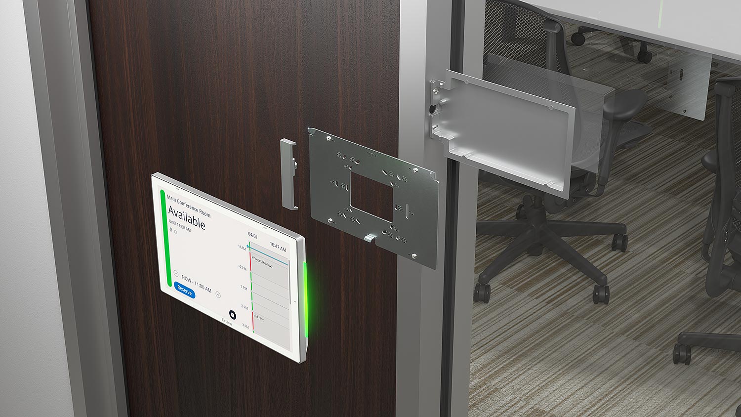 Expanded View of TLS Scheduling Panel with Mullion Mount Kit
