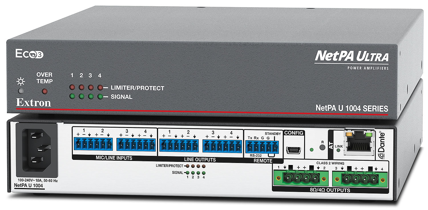 NetPA U 1004 - 4 Channels, 100 Watts - 8 or 4 ohms