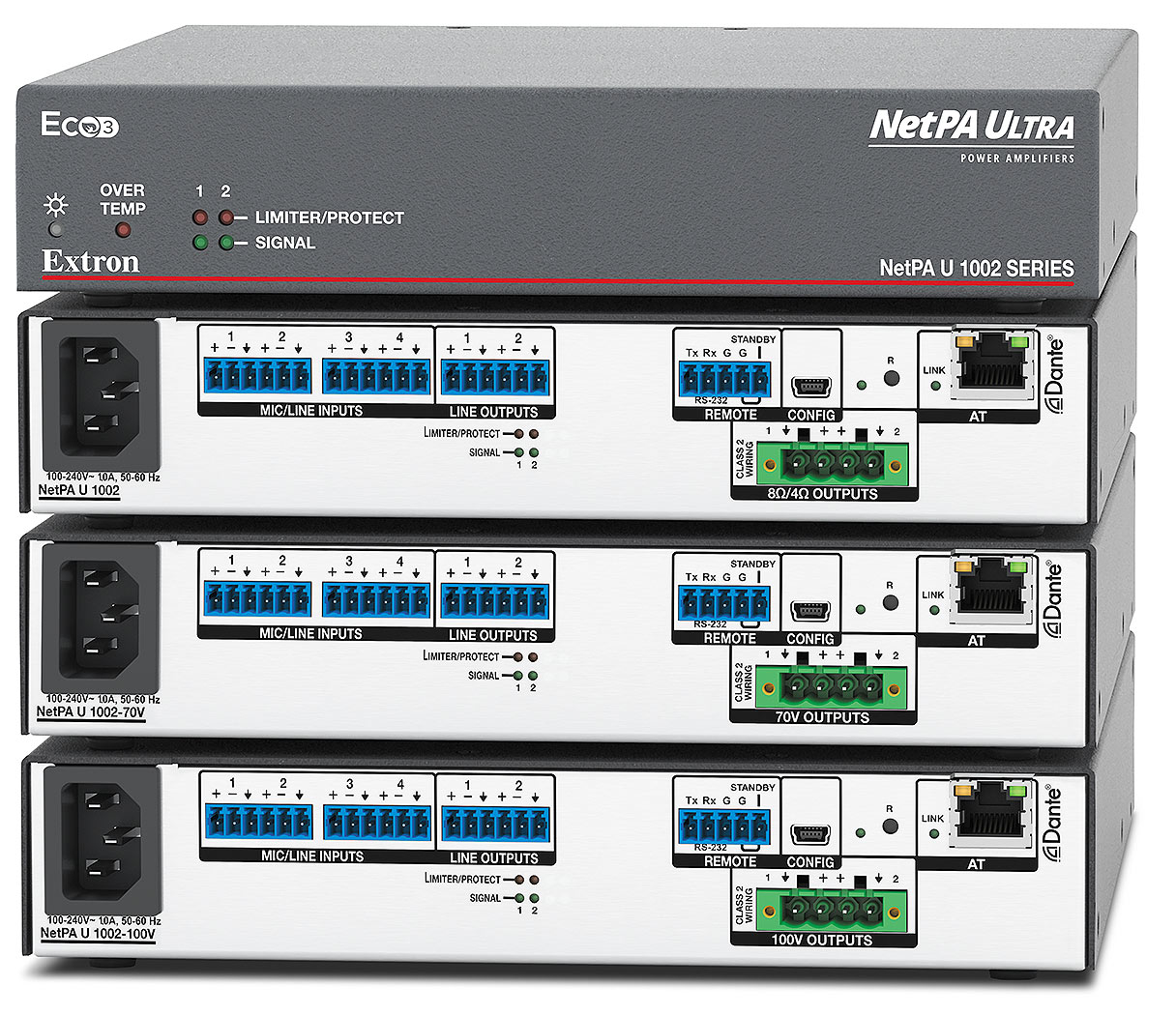 NetPA U 1002 Two Channel 100 watt Amplifier Family