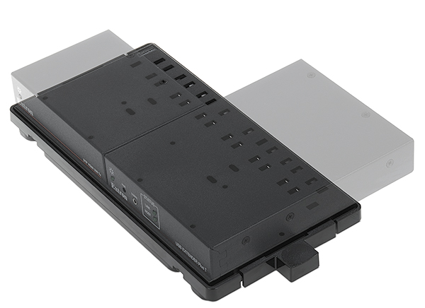 Provides a secure mounting platform for one or more Extron products, depending on size