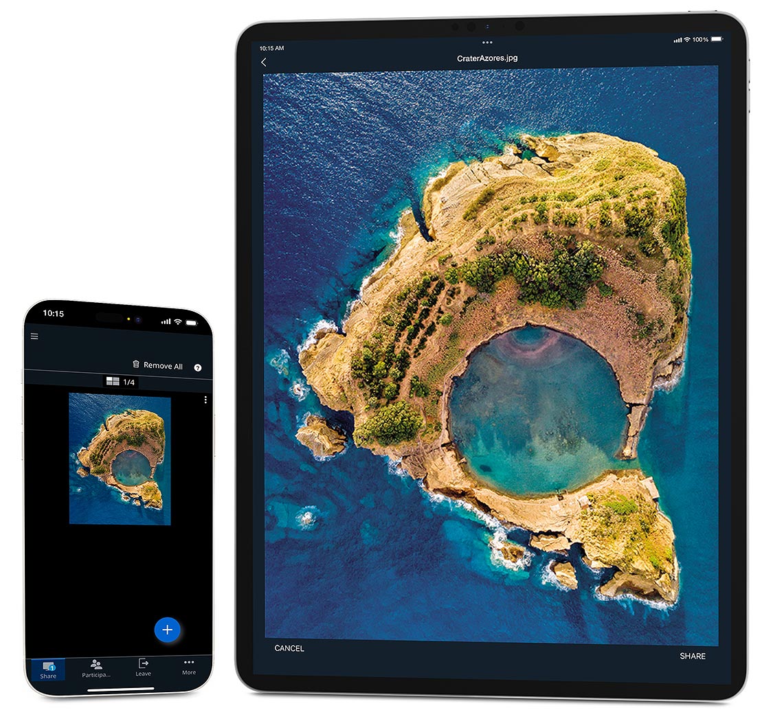 ShareLink Pro app software interface for iPhone and iPad