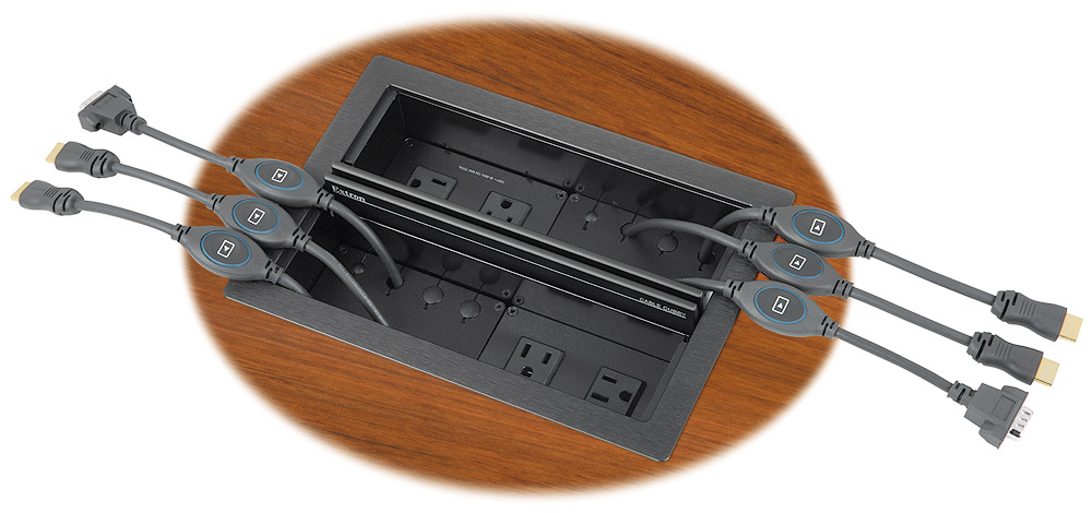 The included Cable Cubby 1400 supports two AC power modules and up to six “Show Me” cables