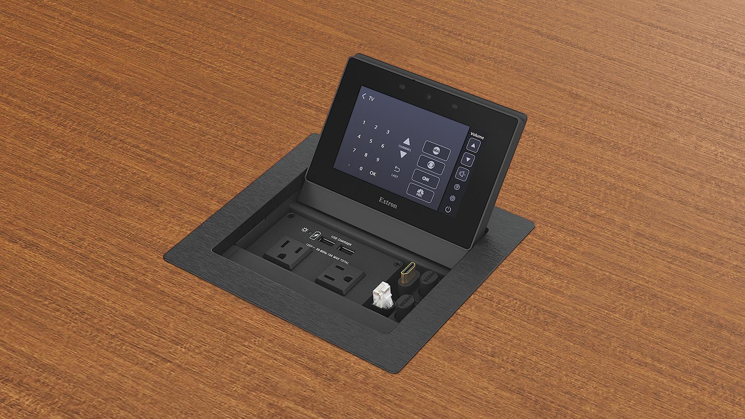 TLP Pro 525C Installed in Table - Populated with Optional Accessories