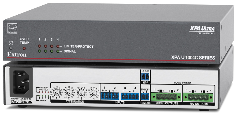 XPA U 1004C-70V - Four Channel Combo Amp, 100 watts per channel