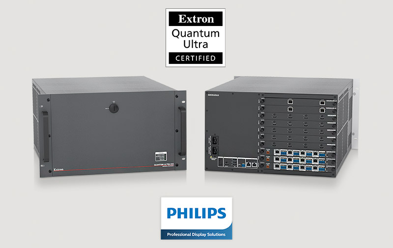 Die Videowand-Displays der Philips X-Line erhalten die Extron Quantum Ultra-Zertifizierung