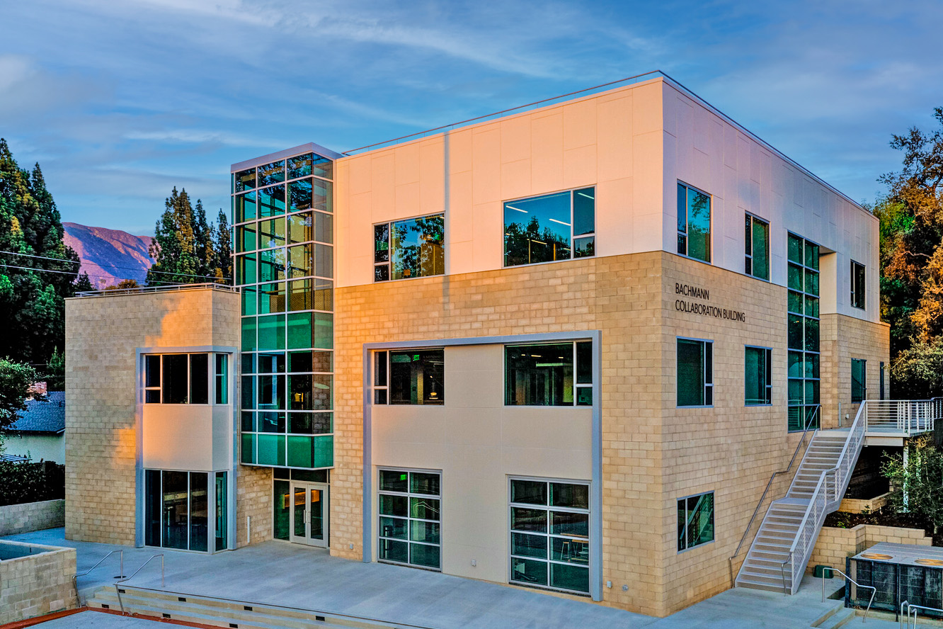 The new Bachmann Collaboration Building at Flintridge Preparatory School is a landmark edifice that facilitates learning using technology to instill leadership skills and deeper understanding across multiple disciplines.