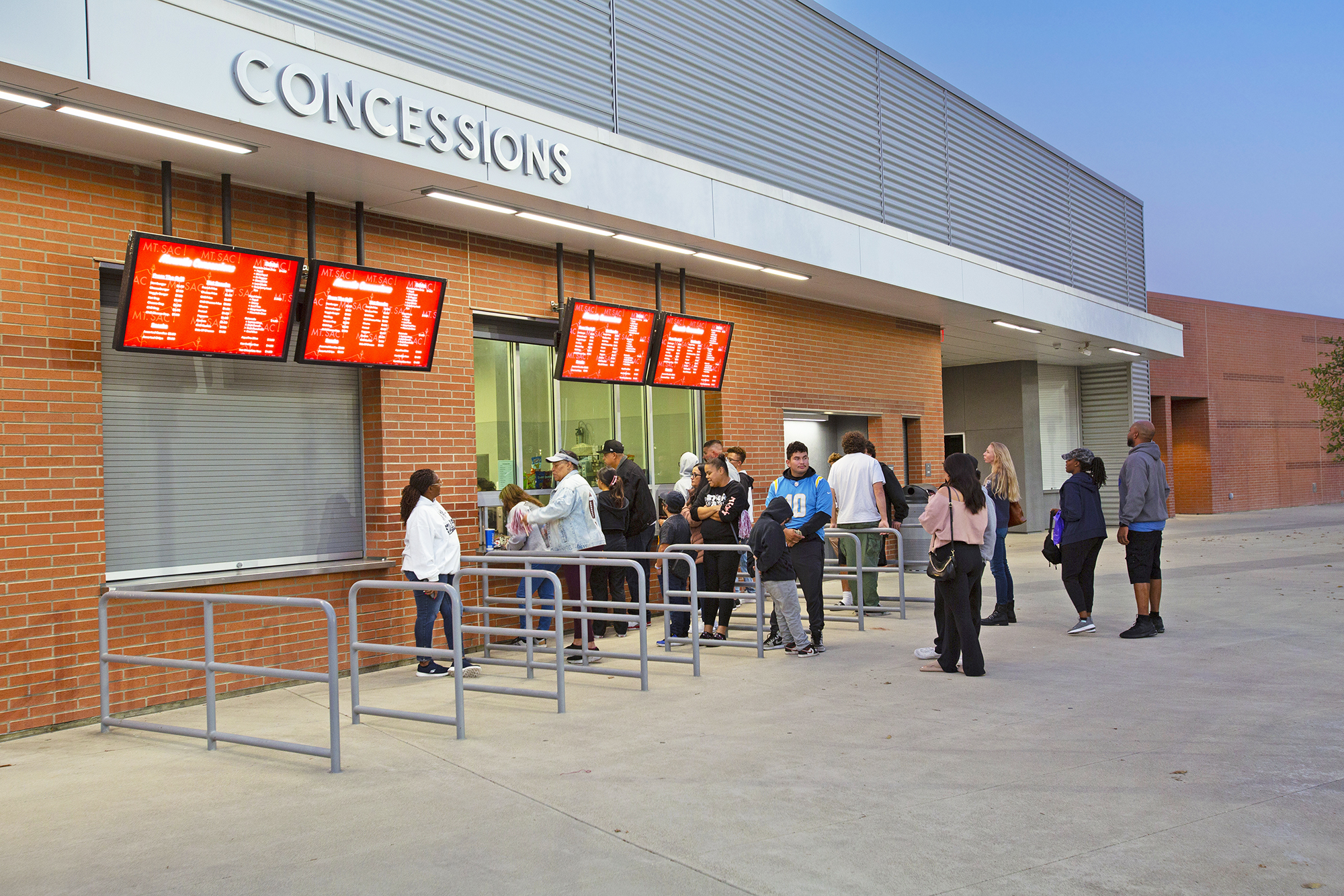 The new digital menu displays in the concessions area allow fast and easy changes to the refreshments, prices, and special deals.