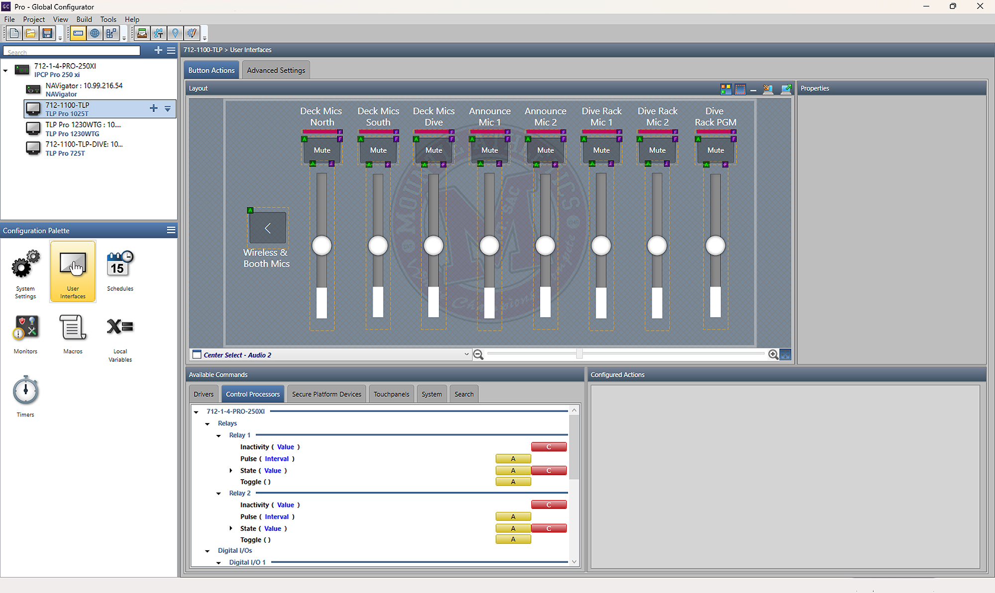 The TouchLink Pro GUI provides precise control of audio, which helps regulate sounds echoing off of the reflective walls in the gyms and around the pools.