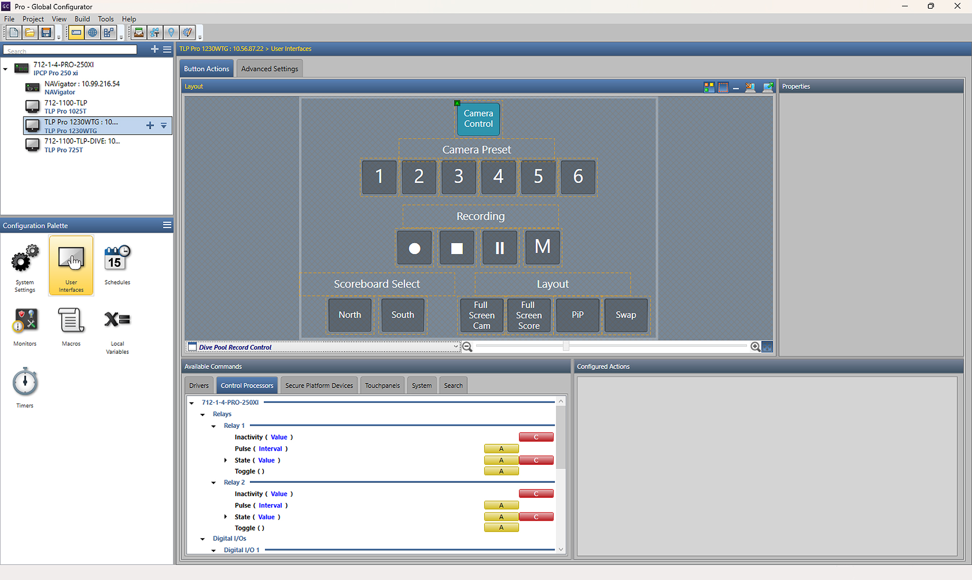 Competitions can be captured for distribution within the complex and fed to the network for broadcast purposes.