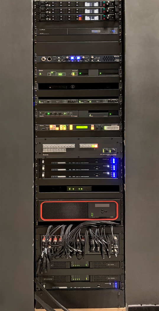 Main AV equipment rack.