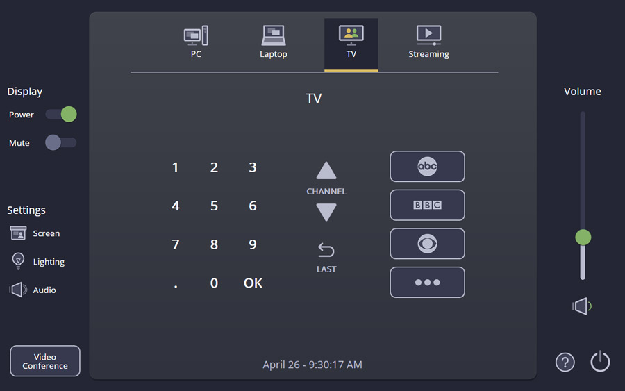 Vorschaubild von der TV-Seite mit grauem Hintergrund für die TLP Pro 1025-Serie