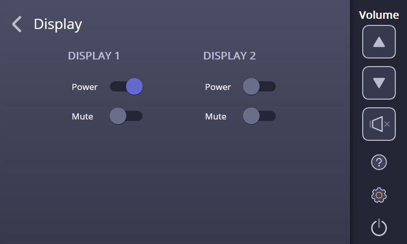Thumbnail image of TLP Pro 525 Series Display Settings Page