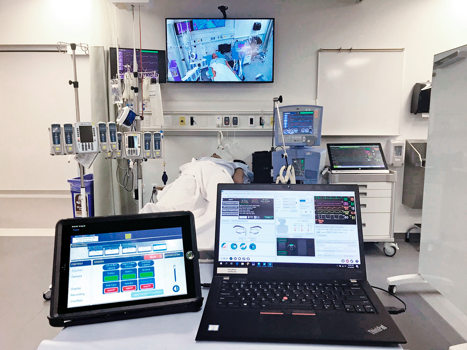 The various bed station systems can be monitored and operated from a workstation within the associated control room.