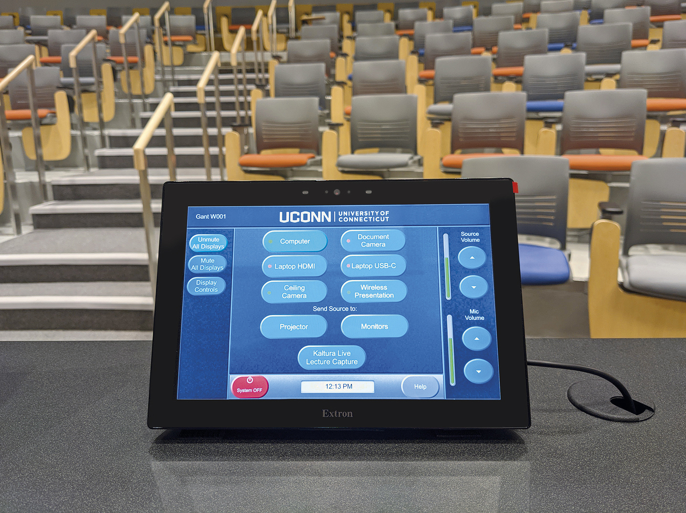 Click on the video link in the sidebar to watch a video demonstration of UConn’s AV user interface.