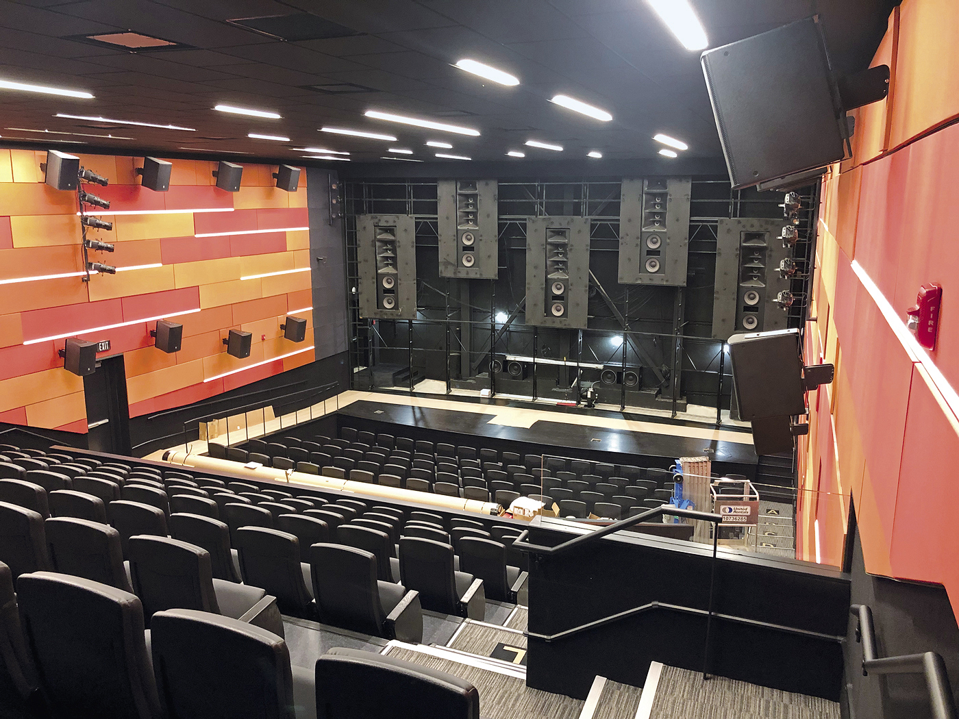 The AV installation is designed to avoid disruption of the Cinemark Theater’s projection and speaker systems.